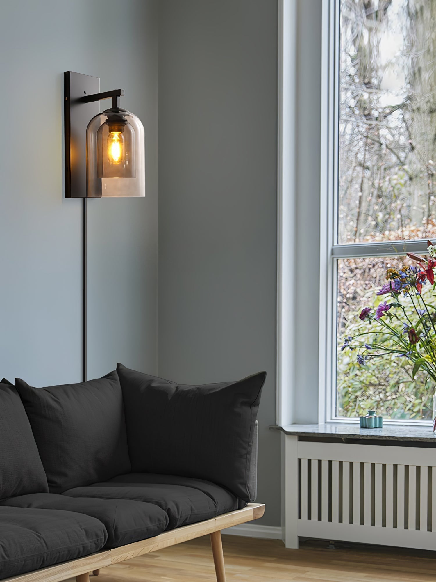 Divi Nordic Art Tubular Plug-in Glass Wall Lamp-Neutral Decor