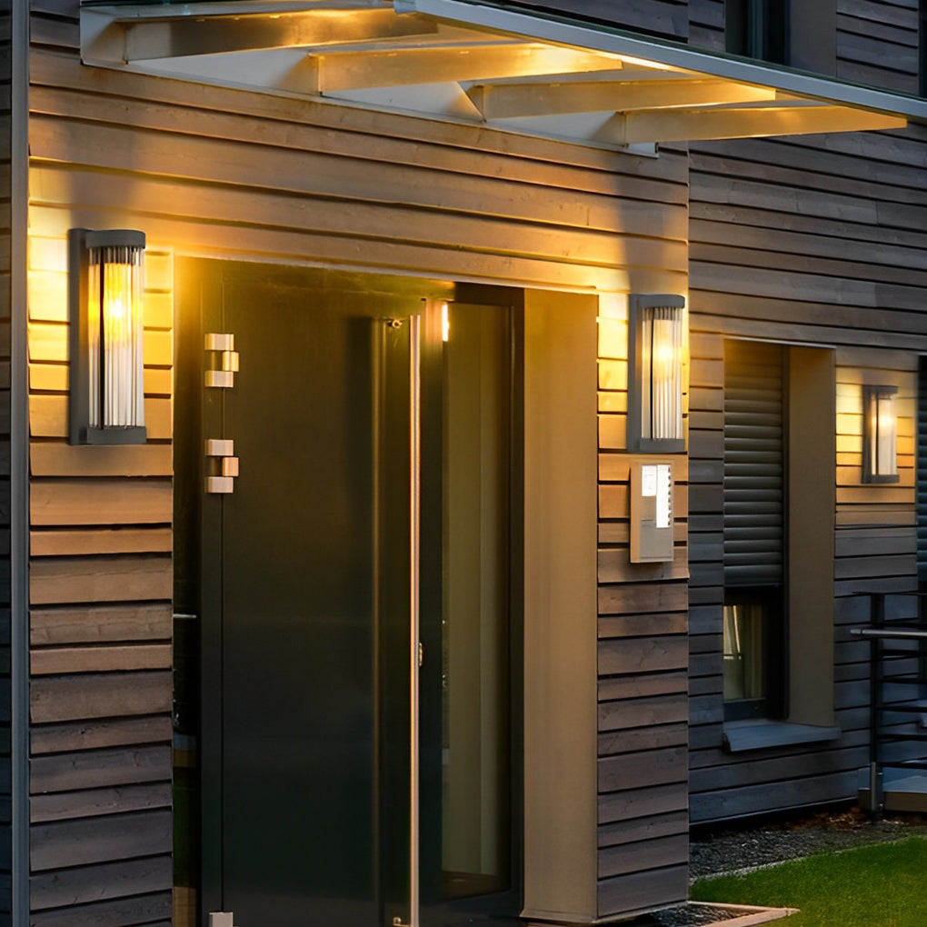 Denise Creative  LED Modern Solar Glass Outdoor Wall Lights