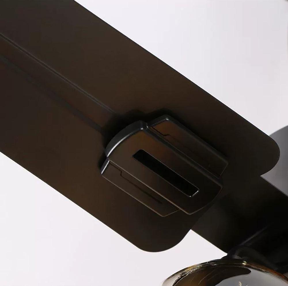 Zazoren Vintage Black Glass Ceiling Fan Light-Neutral Decor