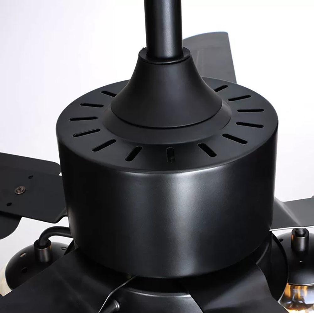 Zazoren Vintage Black Glass Ceiling Fan Light-Neutral Decor