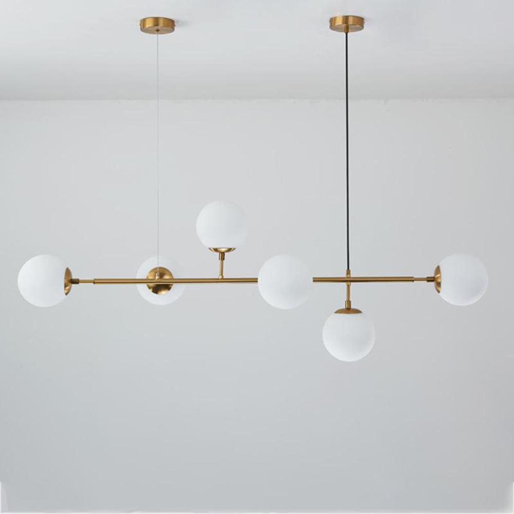 Yorvin Pendant Lamp Orb Brass Glass for Living Room-Neutral Decor