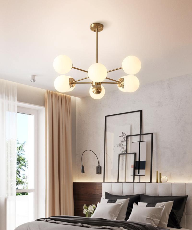 Eshlen Chandelier Brass Opal Glass-Neutral Decor