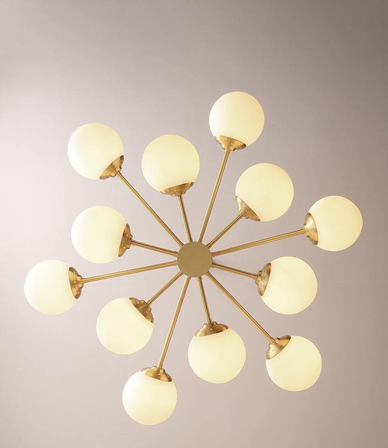 Eshlen Chandelier Brass Opal Glass-Neutral Decor