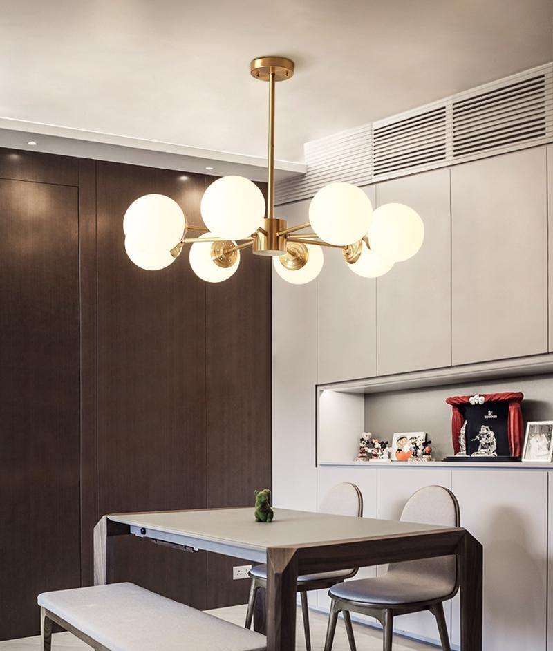 Eshlen Chandelier Brass Opal Glass-Neutral Decor