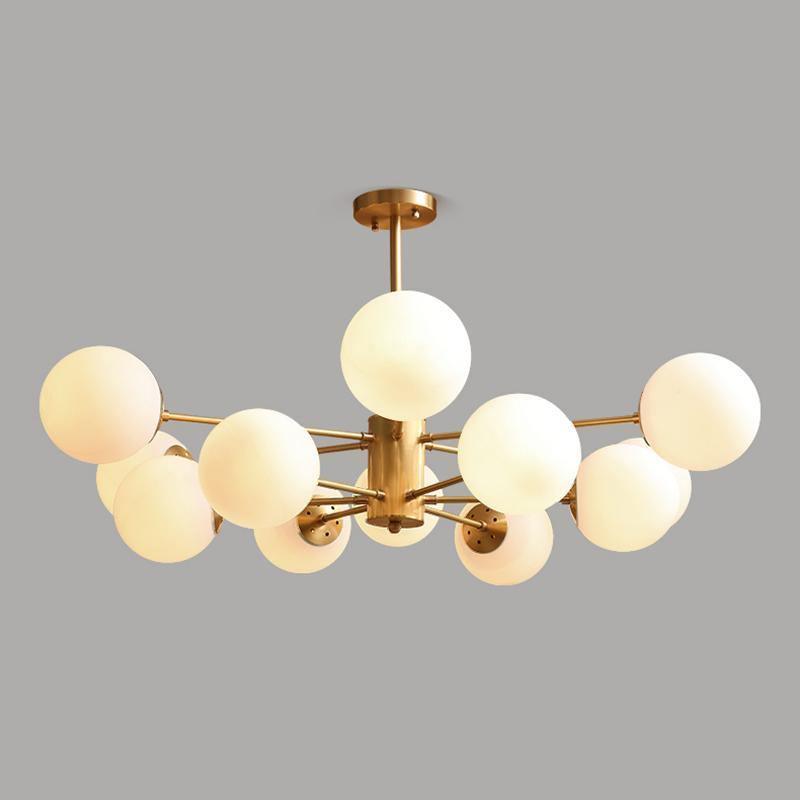 Eshlen Chandelier Brass Opal Glass-Neutral Decor
