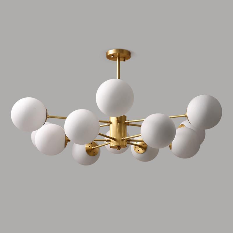Eshlen Chandelier Brass Opal Glass-Neutral Decor