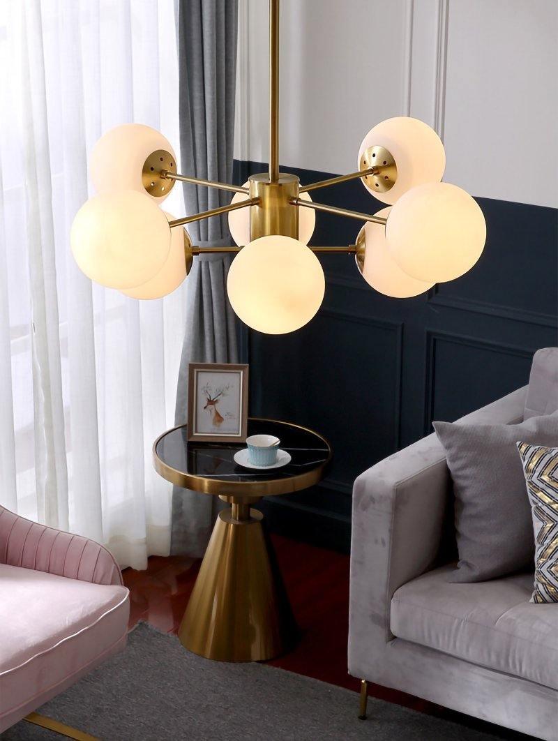 Eshlen Chandelier Brass Opal Glass-Neutral Decor