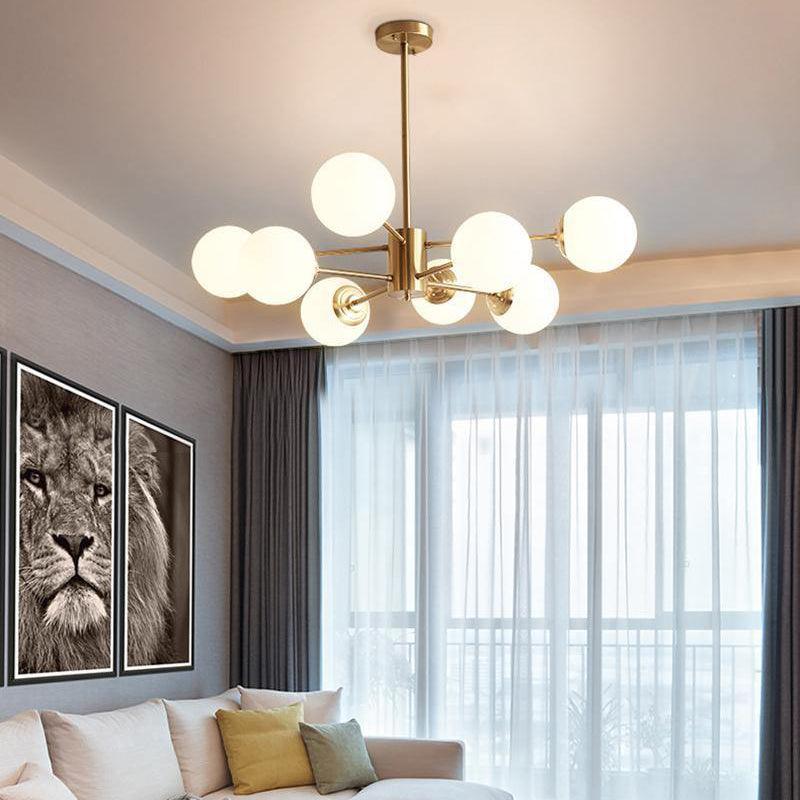 Eshlen Chandelier Brass Opal Glass-Neutral Decor