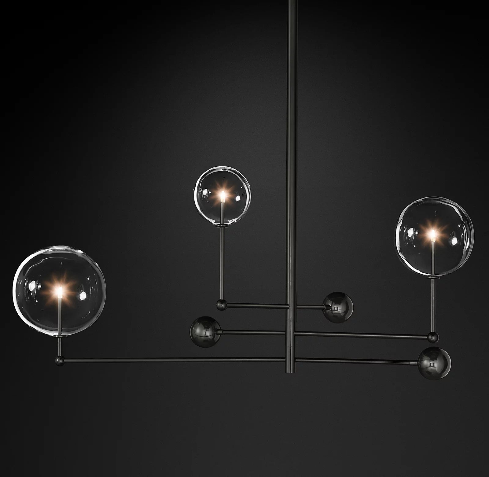 Orbit Contemporary Glass Chandelier-Neutral Decor