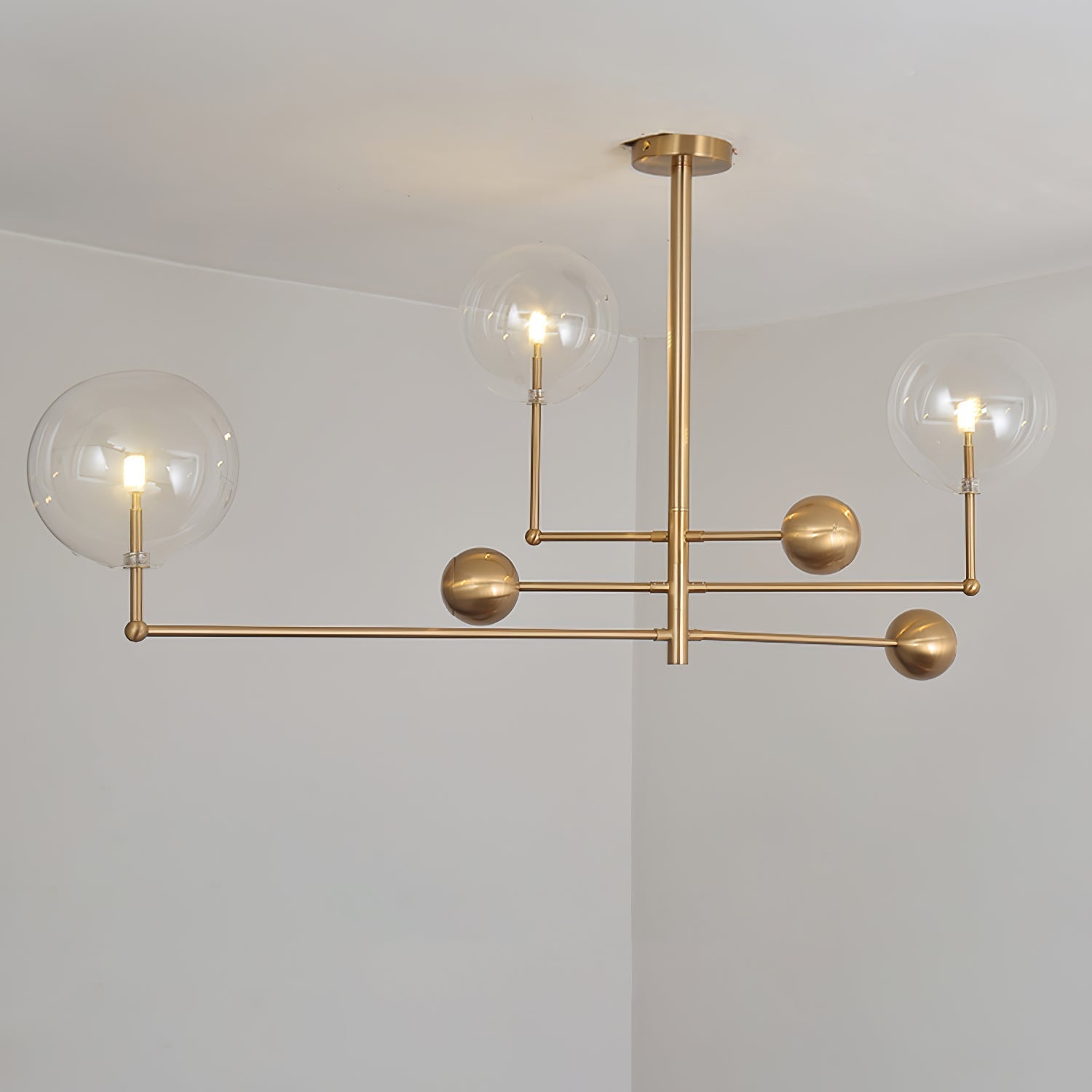 Orbit Contemporary Glass Chandelier-Neutral Decor