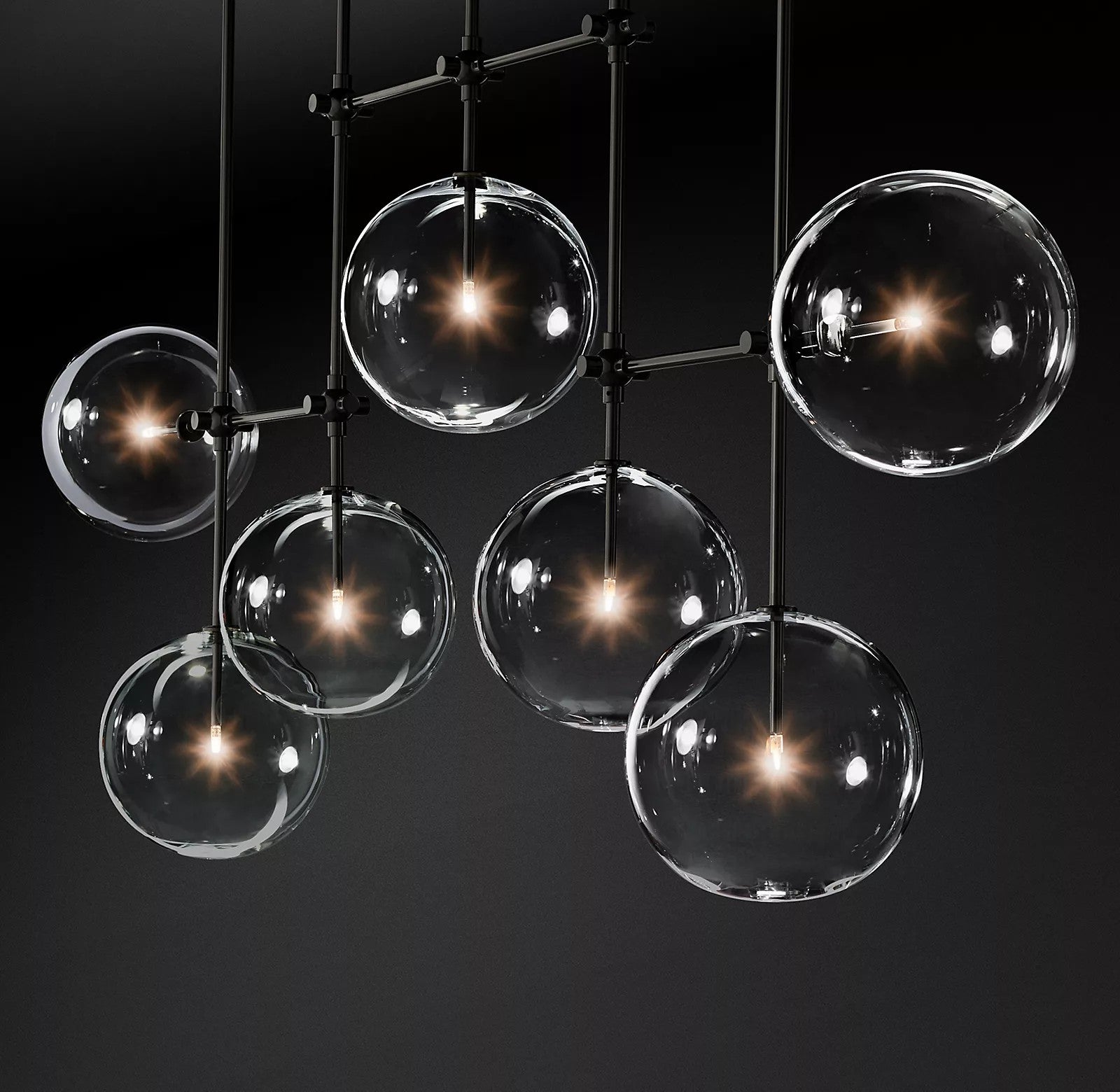 Orbit Contemporary Glass Chandelier-Neutral Decor