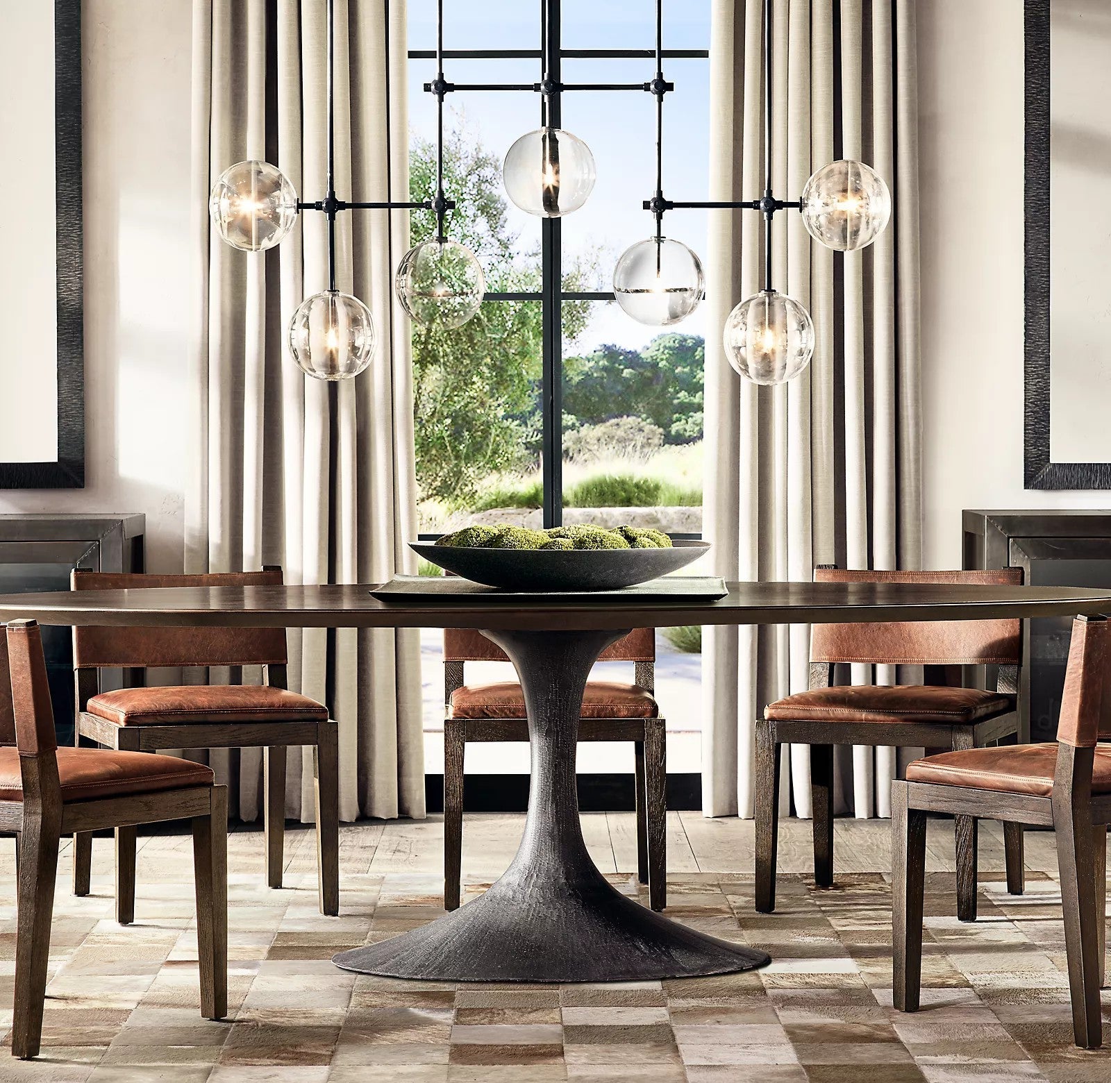 Orbit Contemporary Glass Chandelier-Neutral Decor