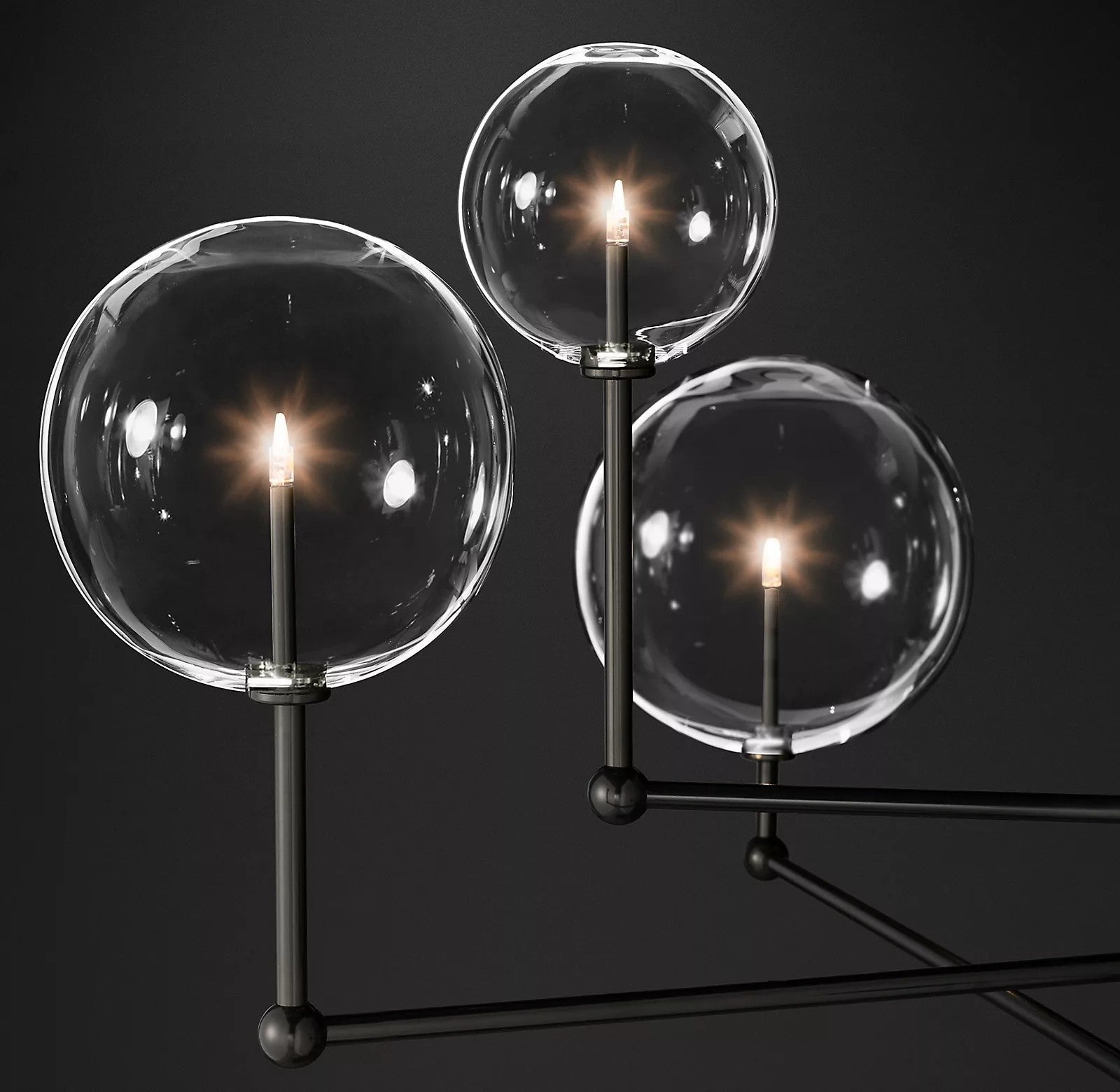 Orbit Contemporary Glass Chandelier-Neutral Decor