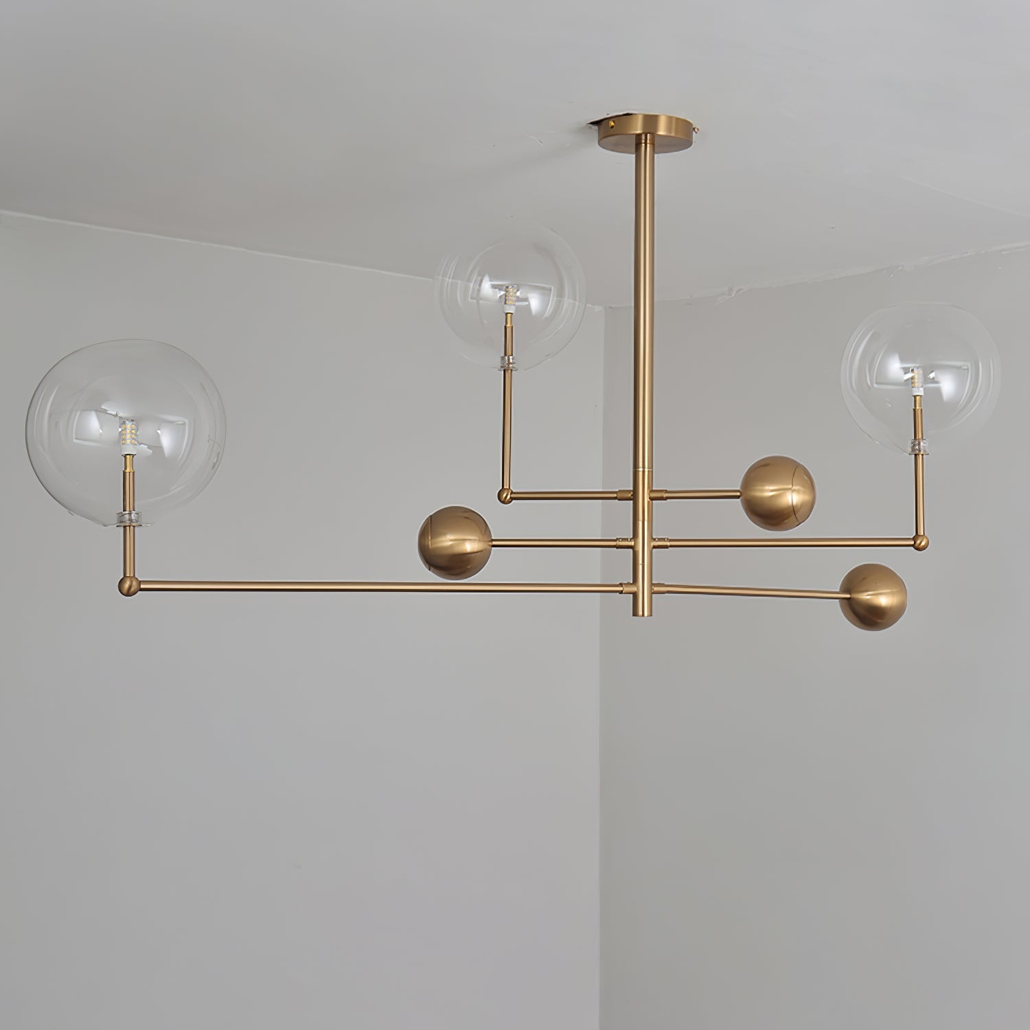 Orbit Contemporary Glass Chandelier-Neutral Decor