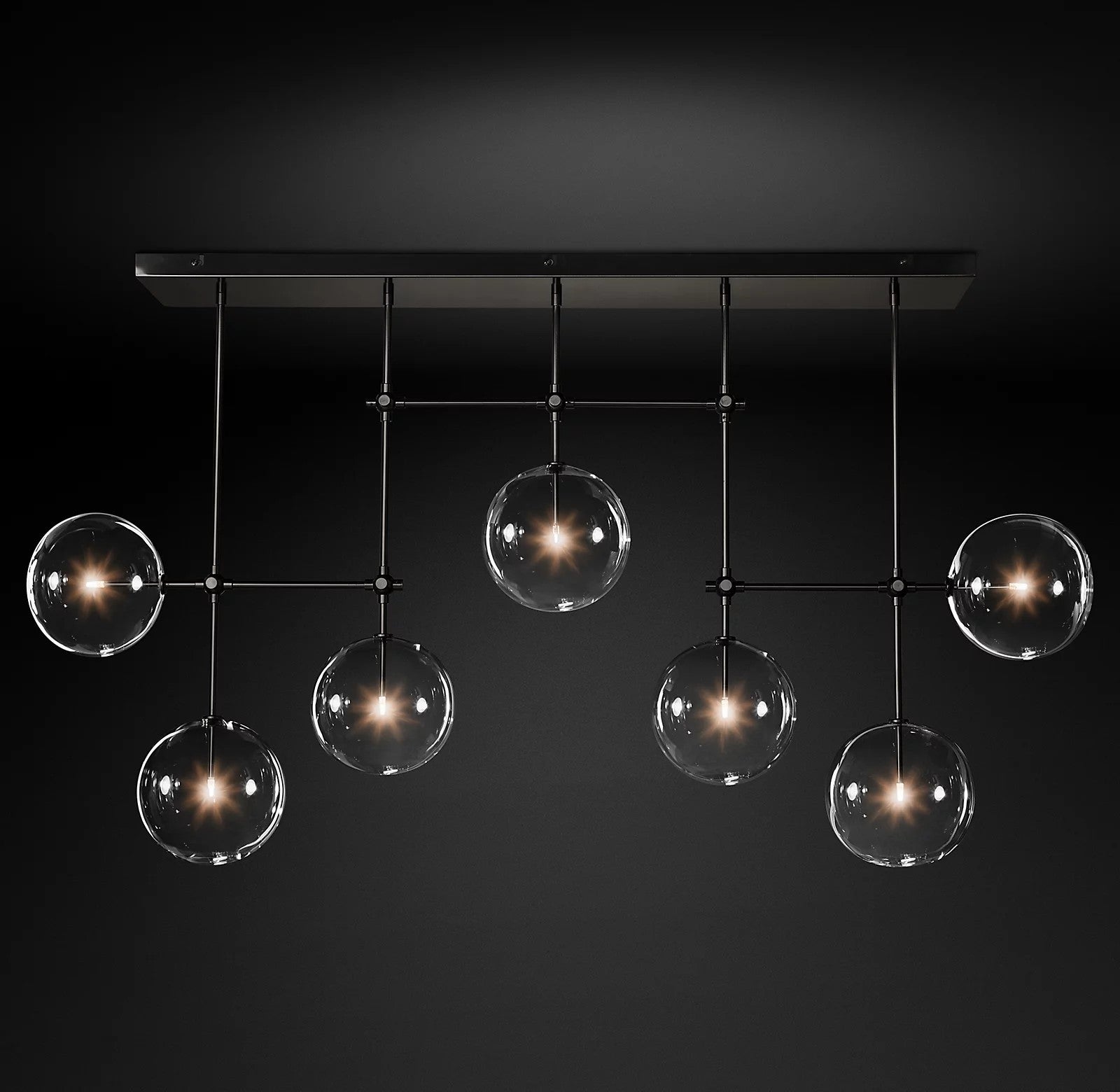 Orbit Contemporary Glass Chandelier-Neutral Decor