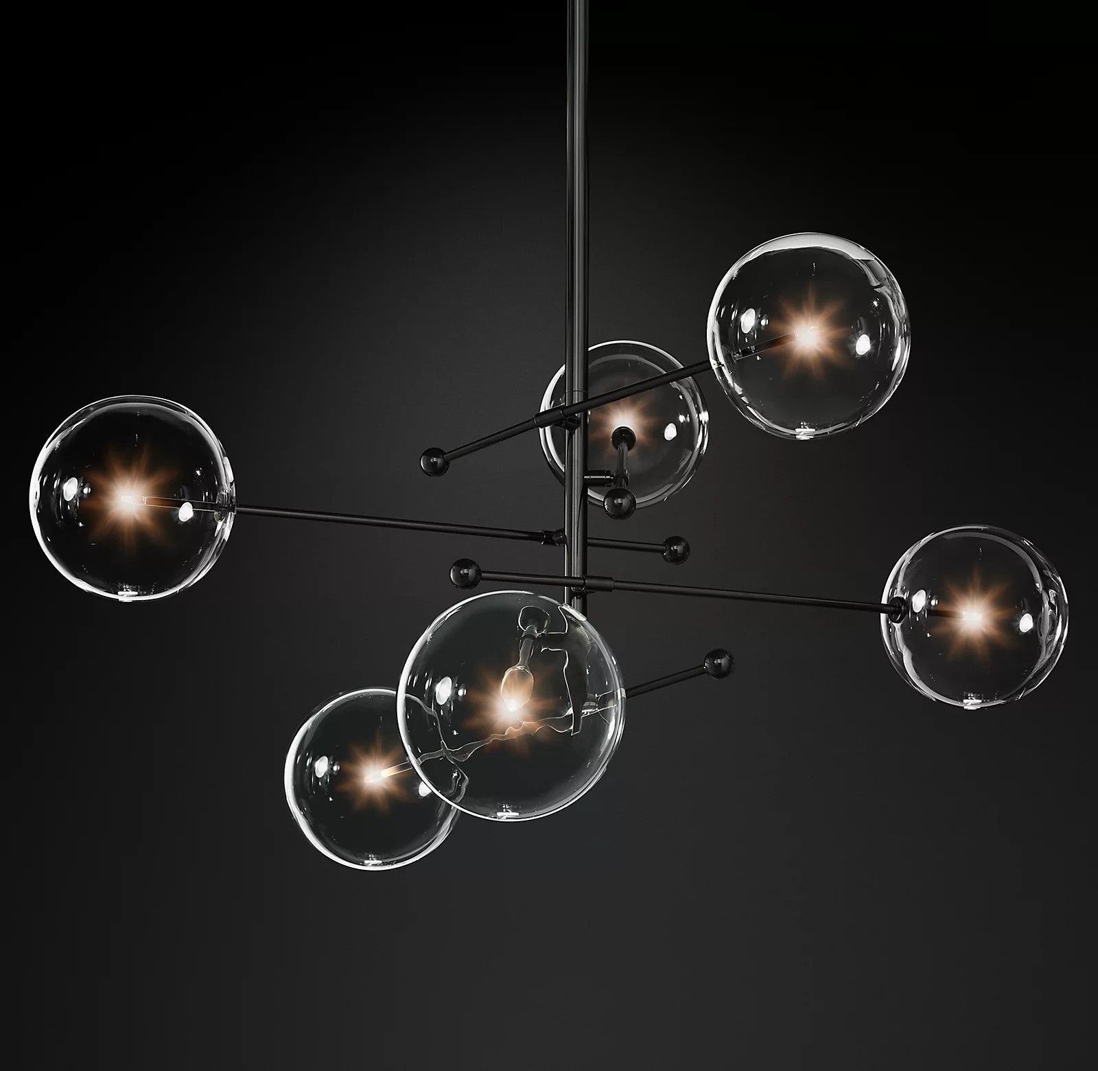 Orbit Contemporary Glass Chandelier-Neutral Decor