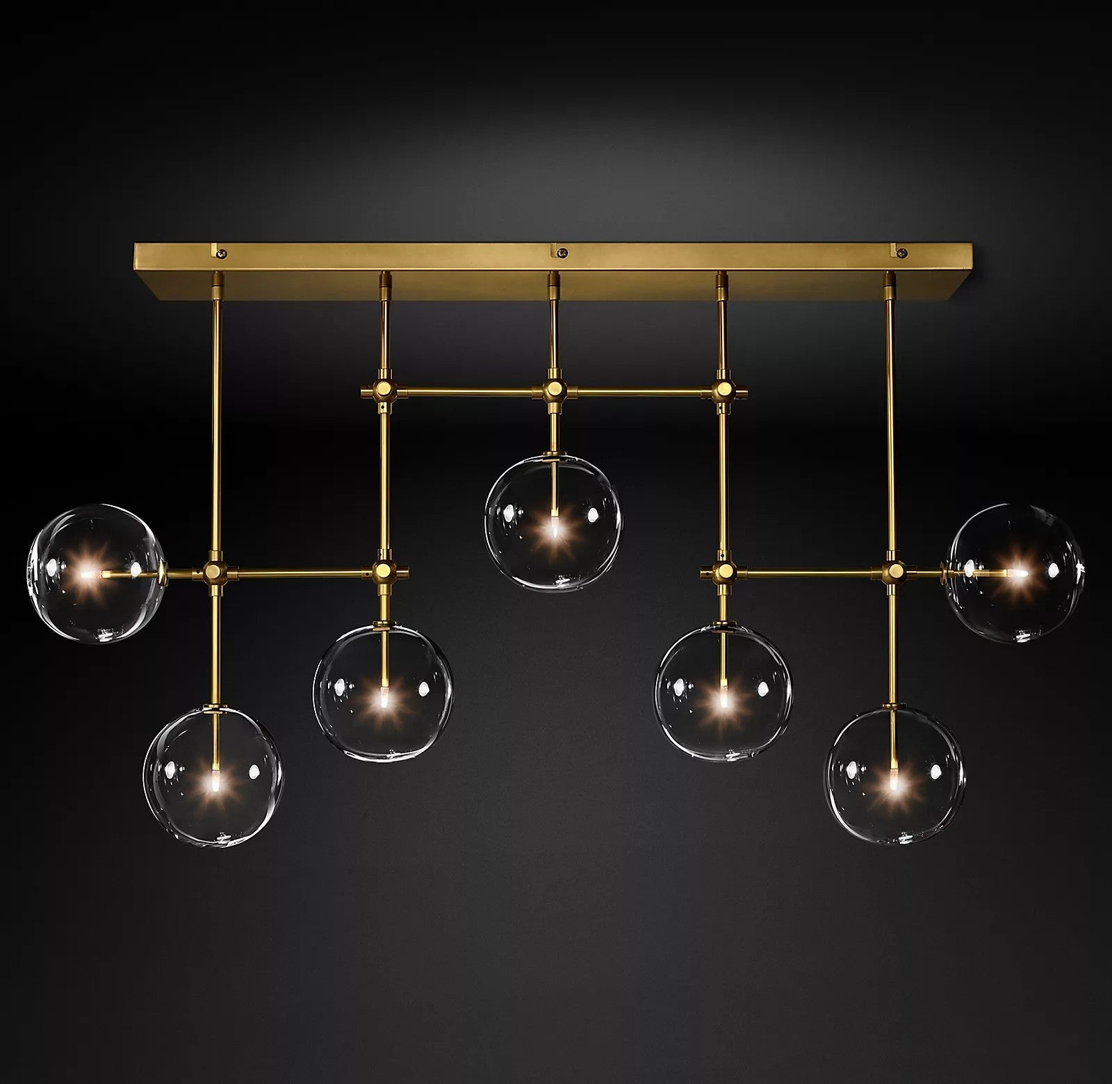 Orbit Contemporary Glass Chandelier-Neutral Decor