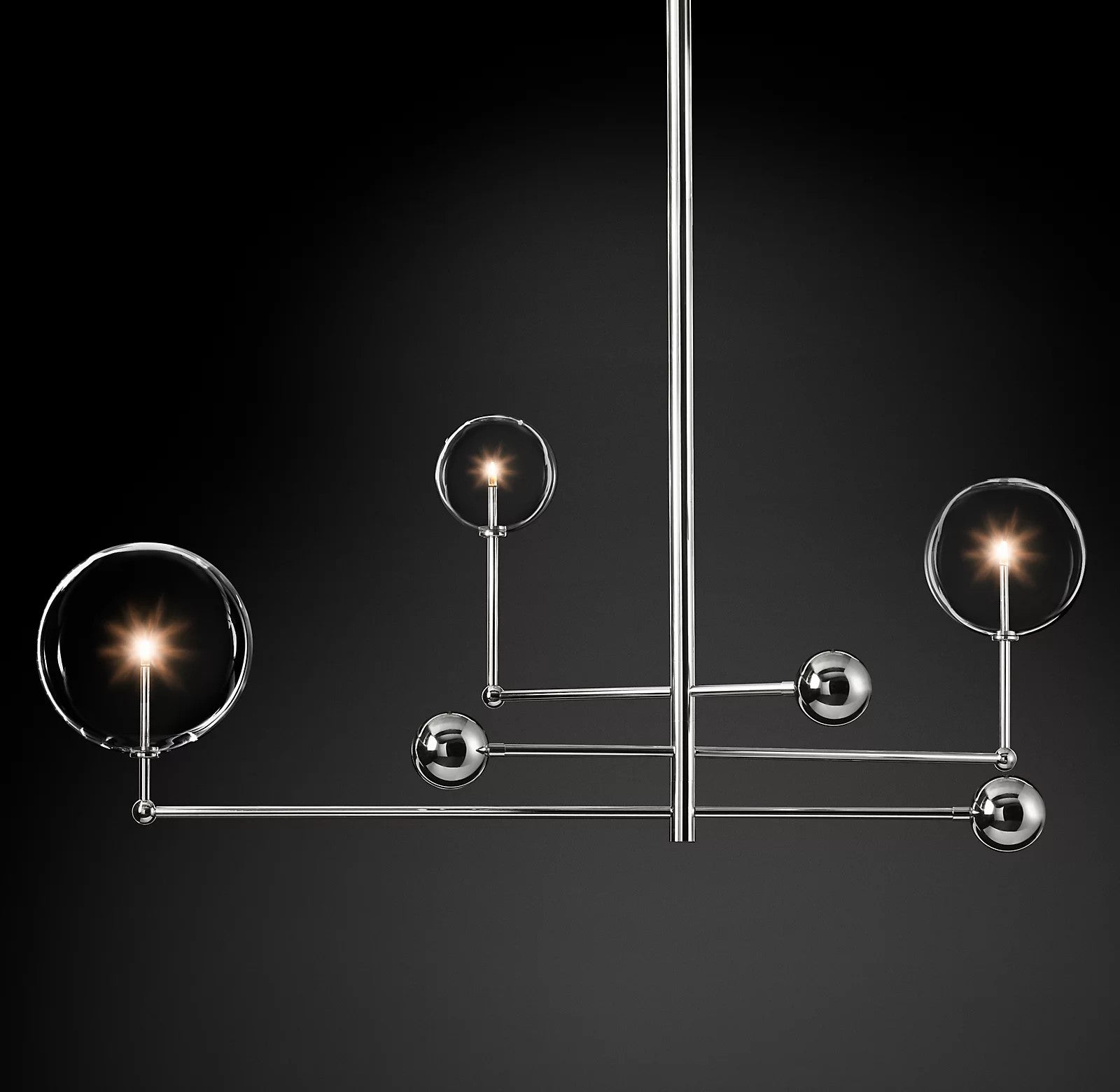 Orbit Contemporary Glass Chandelier-Neutral Decor