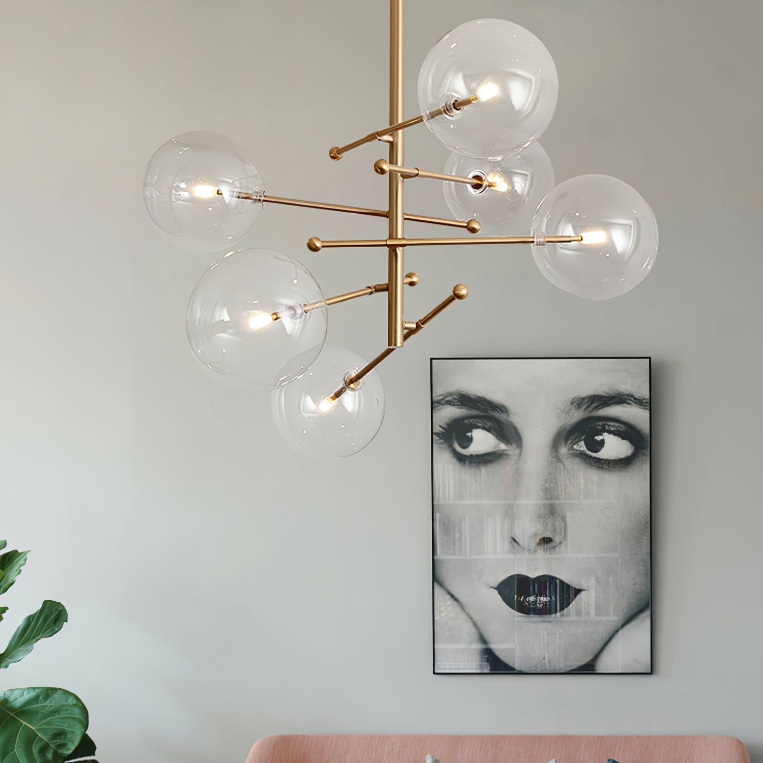 Orbit Contemporary Glass Chandelier-Neutral Decor