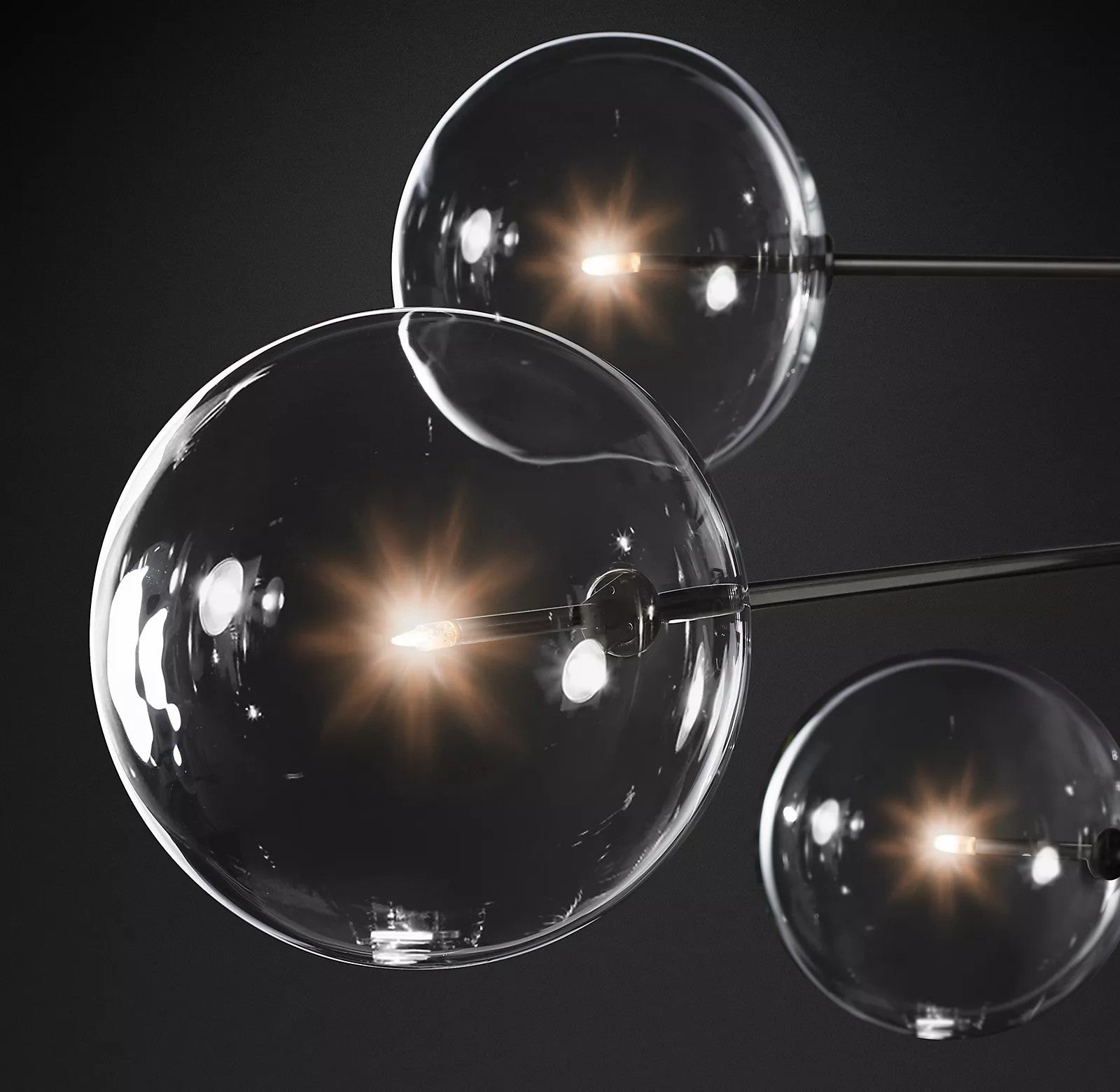 Orbit Contemporary Glass Chandelier-Neutral Decor
