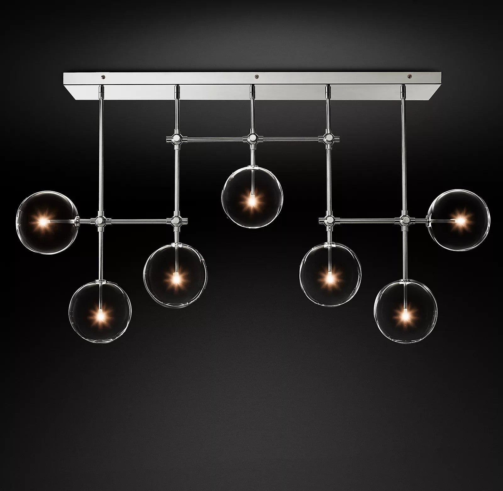 Orbit Contemporary Glass Chandelier-Neutral Decor