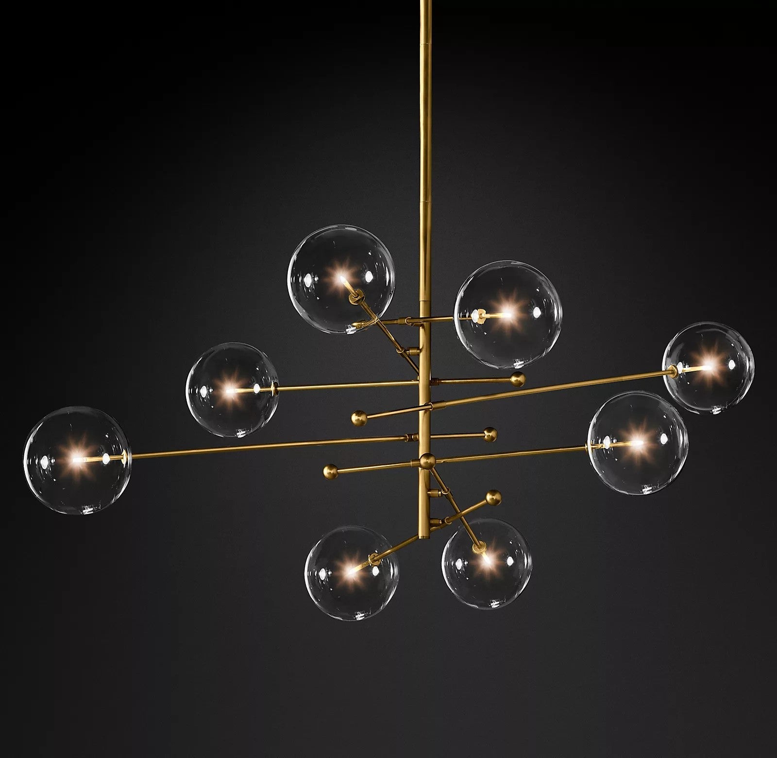 Orbit Contemporary Glass Chandelier-Neutral Decor