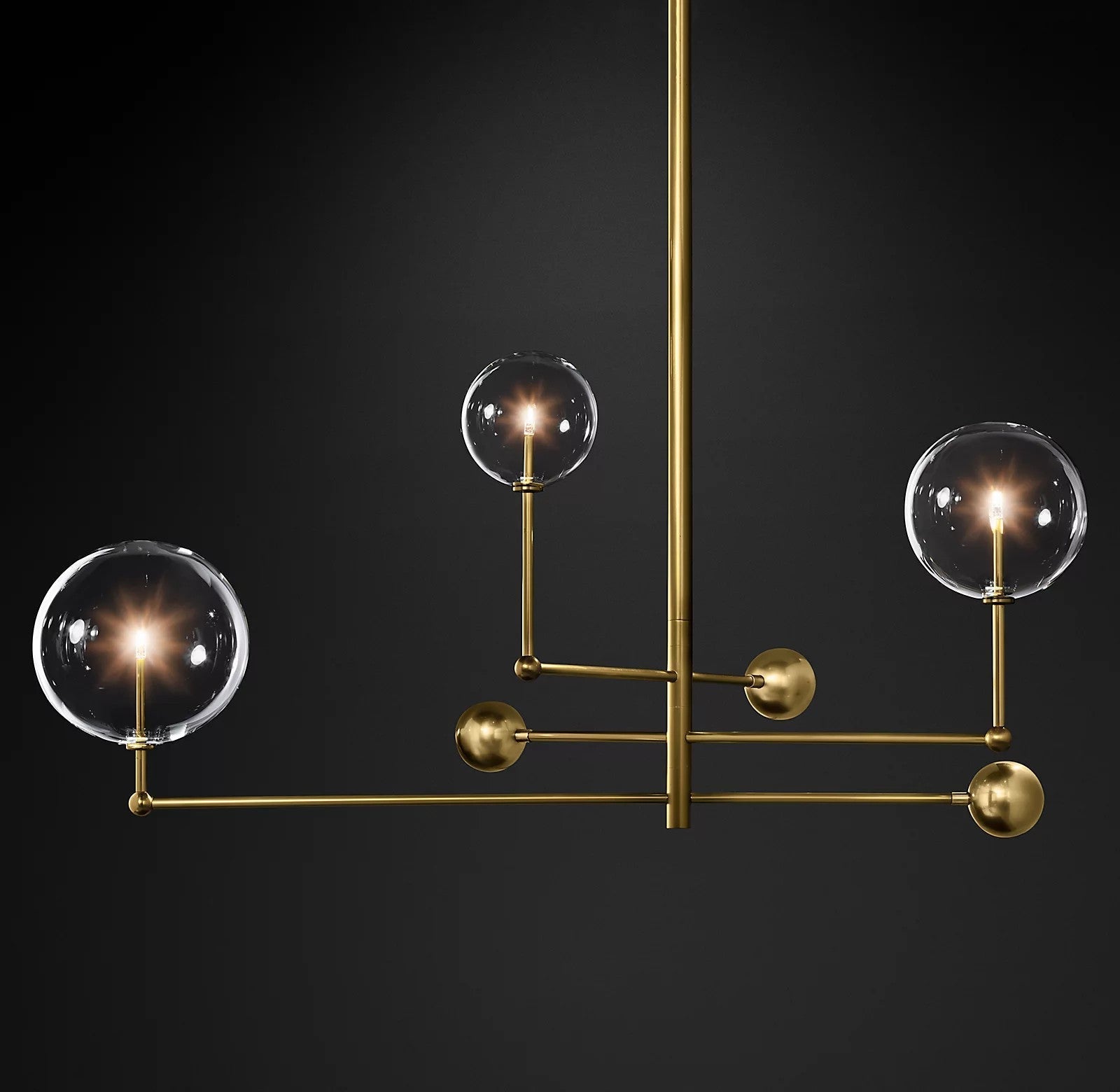 Orbit Contemporary Glass Chandelier-Neutral Decor