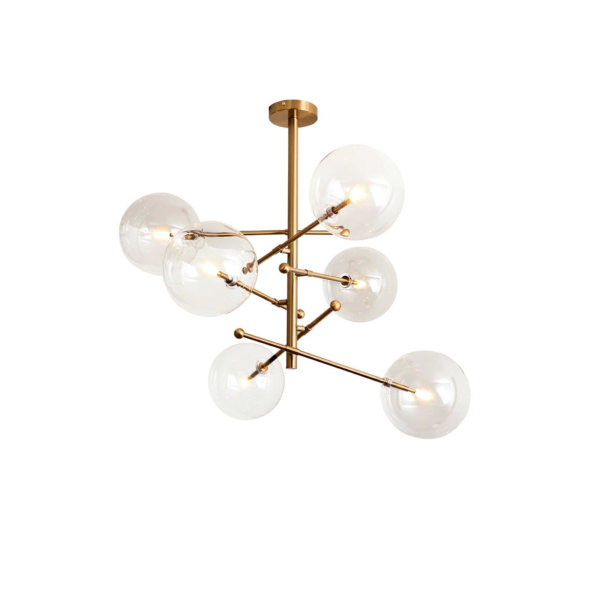 Orbit Contemporary Glass Chandelier-Neutral Decor