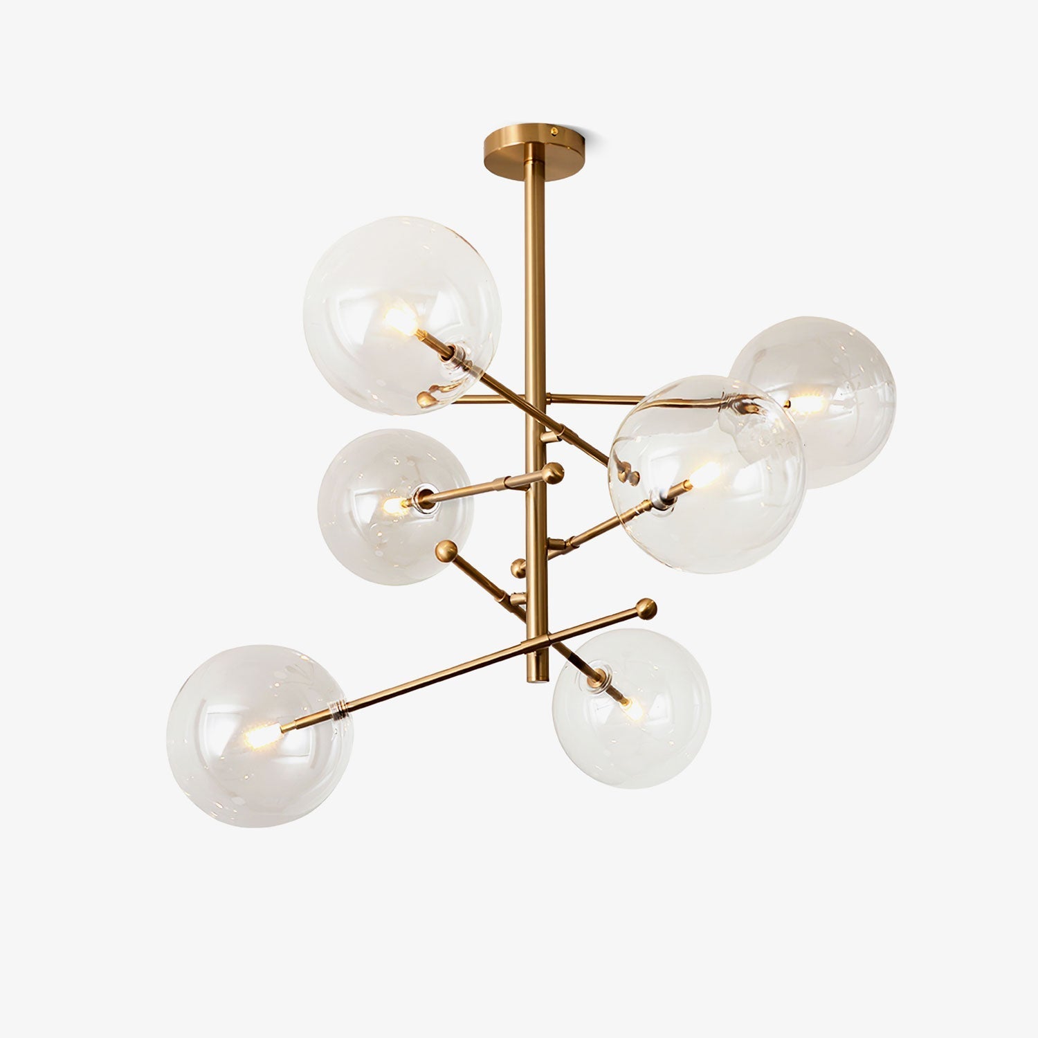 Orbit Contemporary Glass Chandelier-Neutral Decor