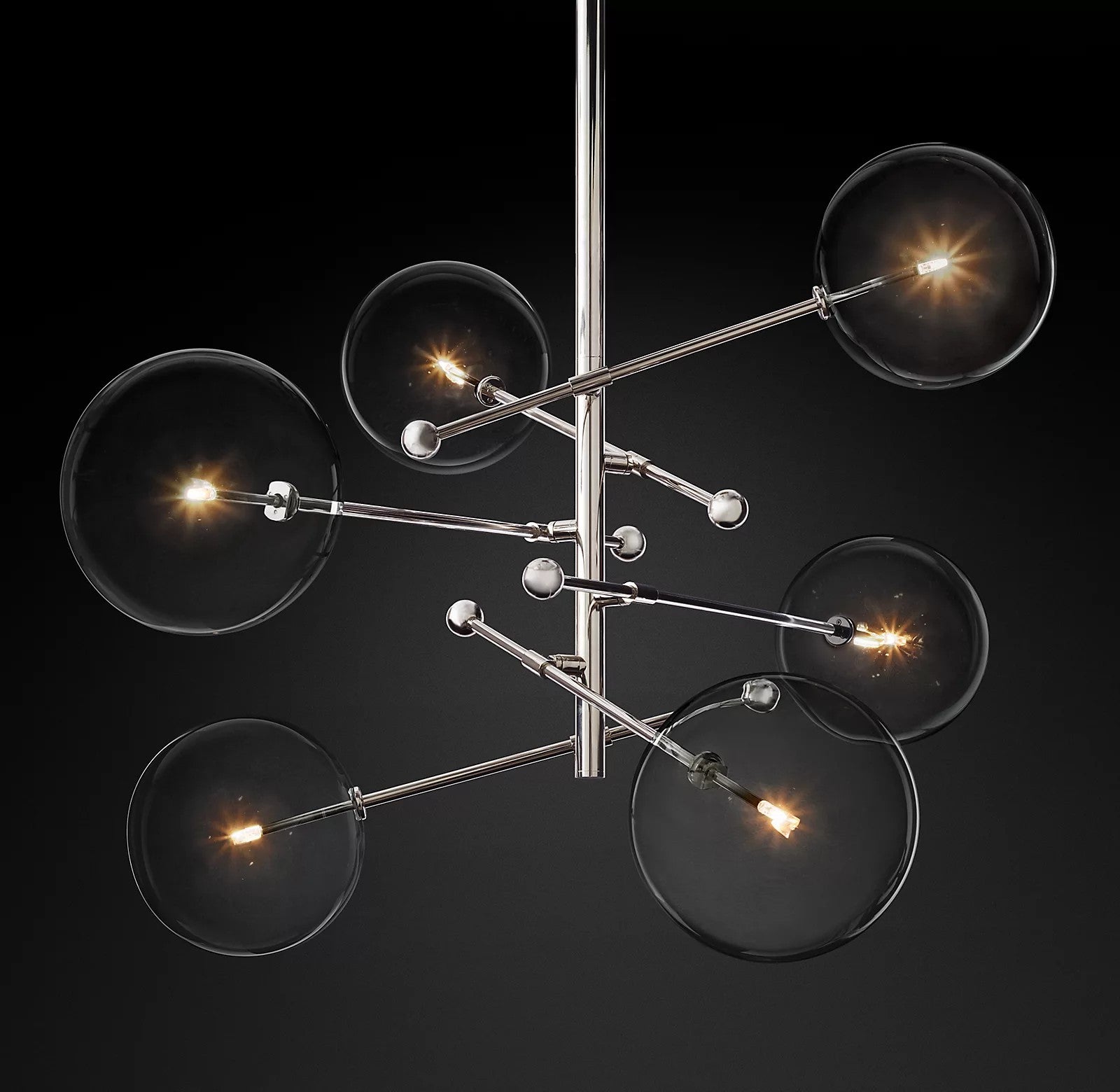 Orbit Contemporary Glass Chandelier-Neutral Decor