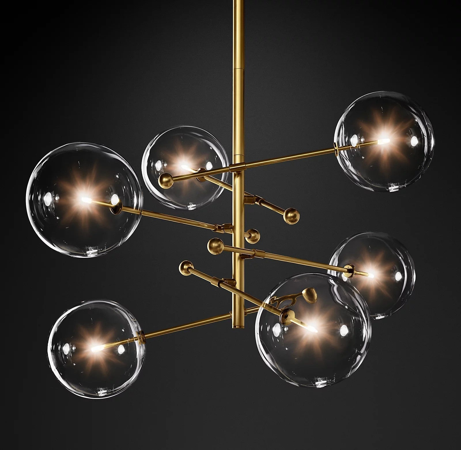 Orbit Contemporary Glass Chandelier-Neutral Decor