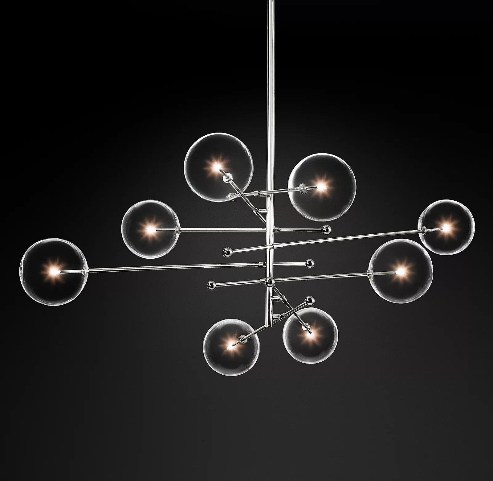 Orbit Contemporary Glass Chandelier-Neutral Decor