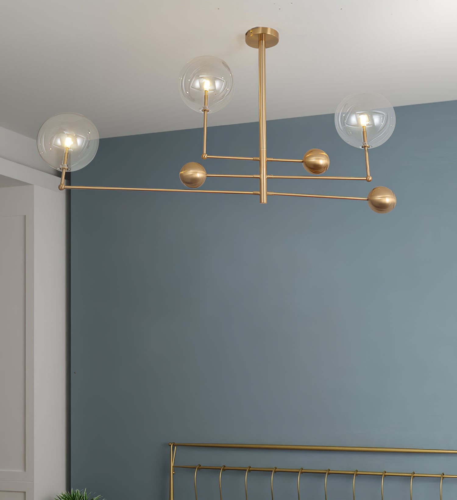 Orbit Contemporary Glass Chandelier-Neutral Decor