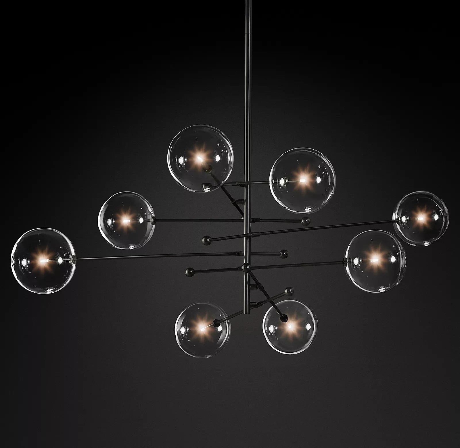 Orbit Contemporary Glass Chandelier-Neutral Decor