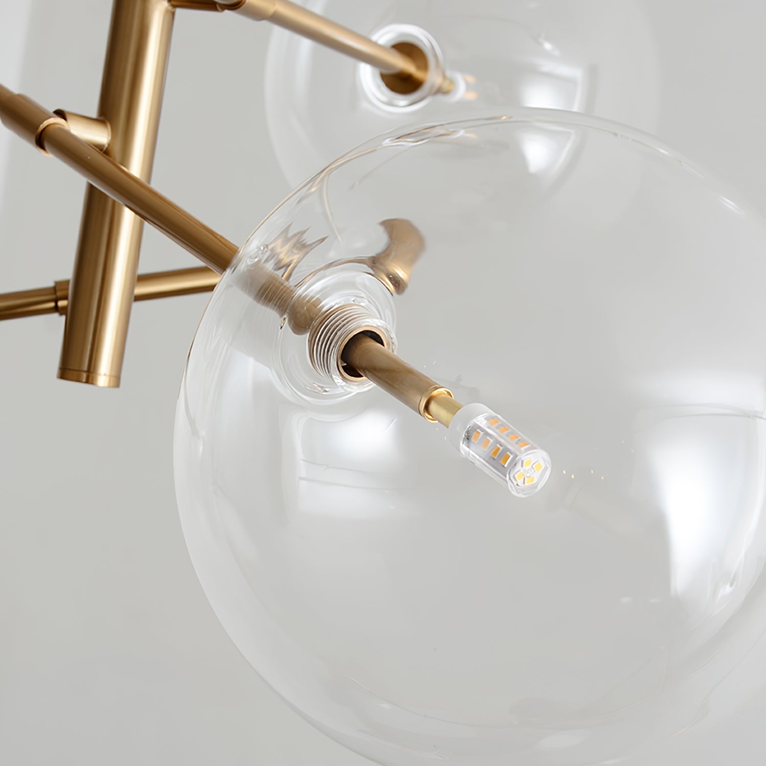 Orbit Contemporary Glass Chandelier-Neutral Decor