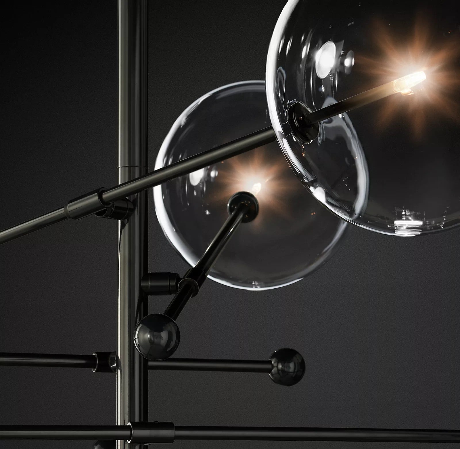 Orbit Contemporary Glass Chandelier-Neutral Decor
