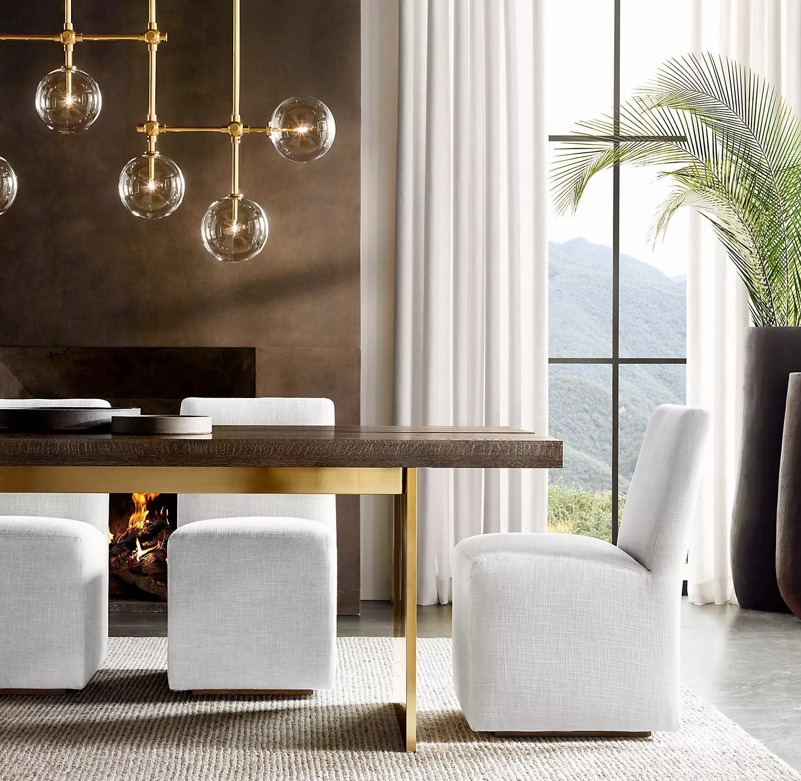 Orbit Contemporary Glass Chandelier-Neutral Decor