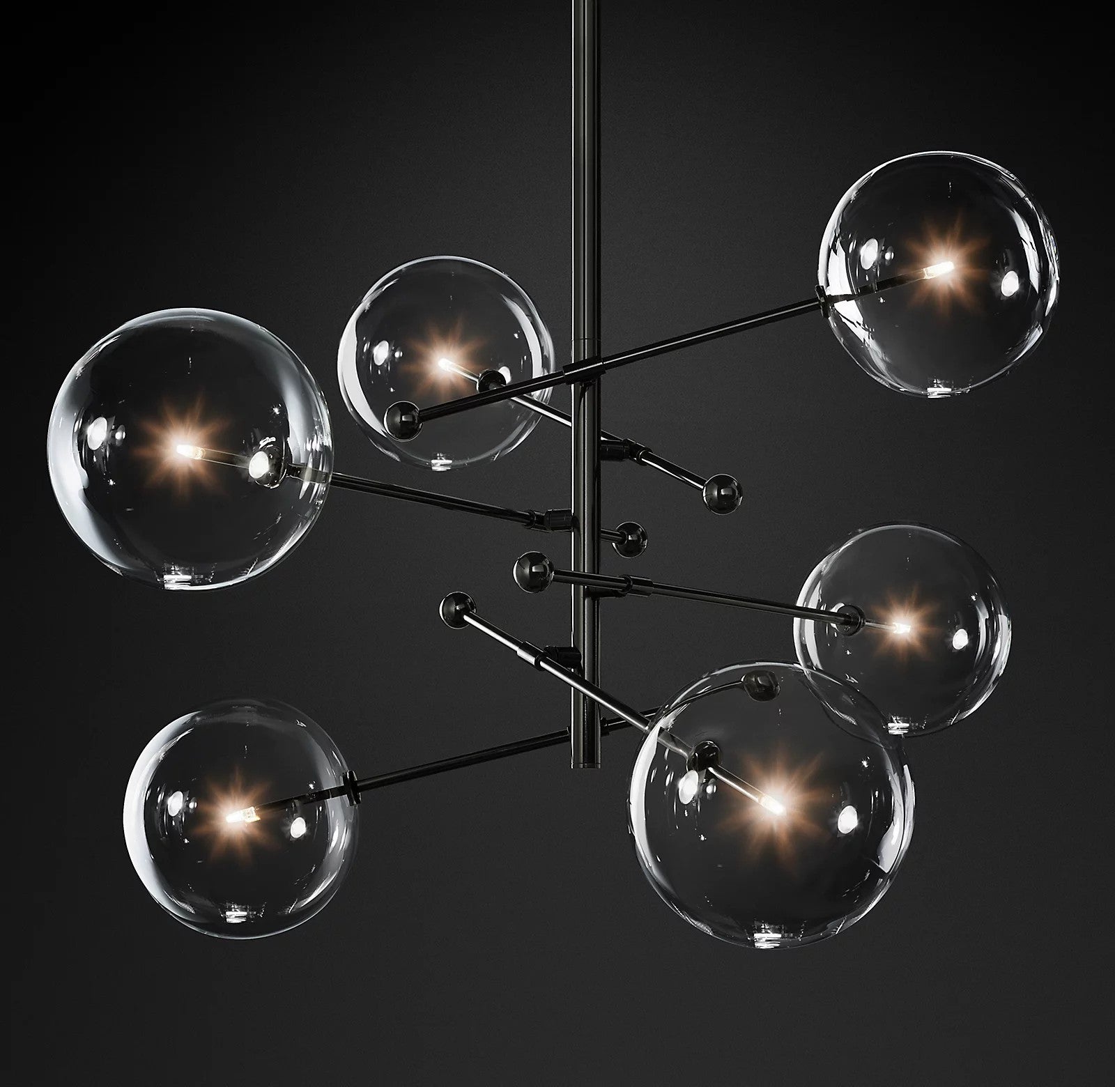 Orbit Contemporary Glass Chandelier-Neutral Decor