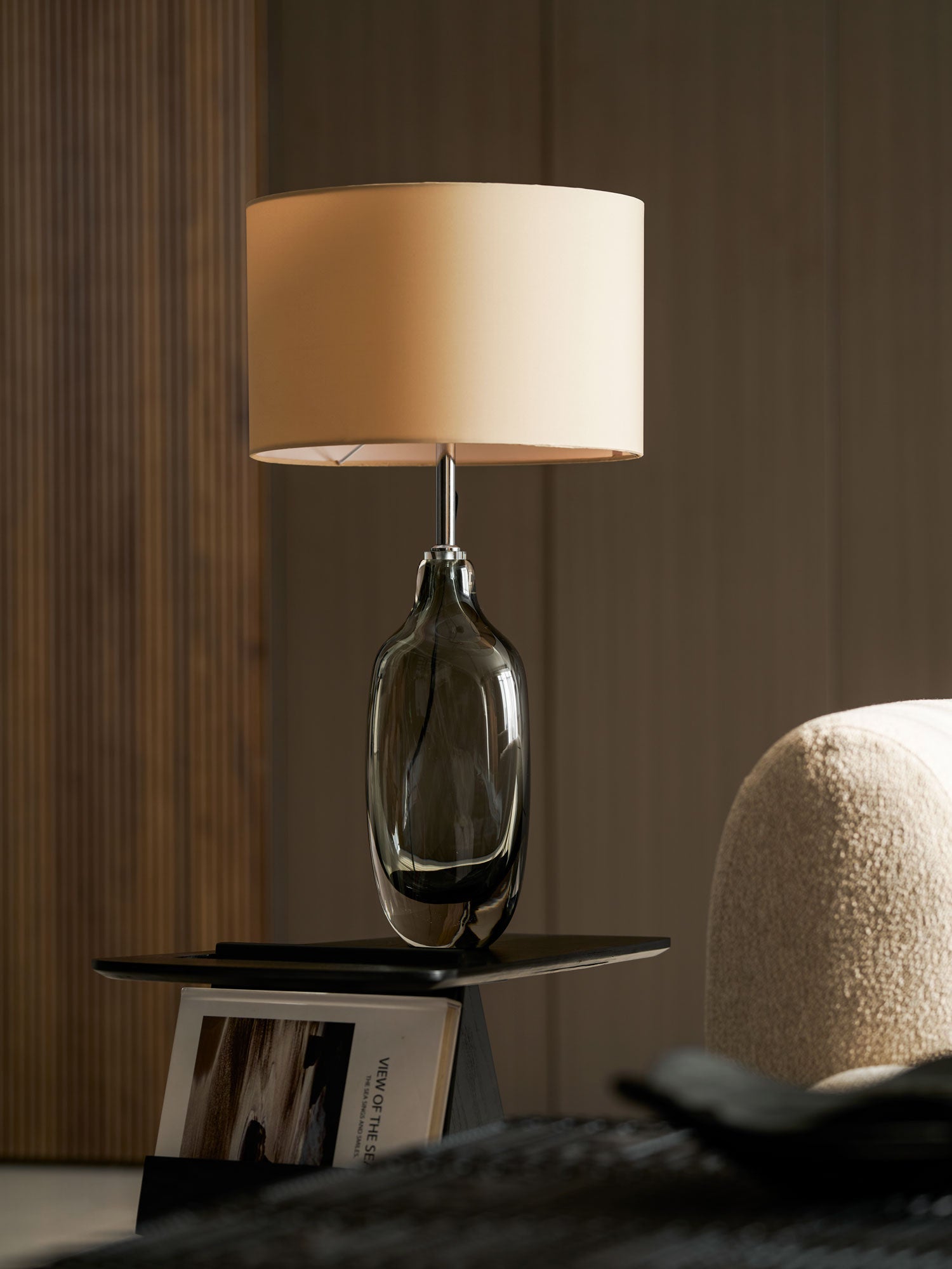 Glazed Crystal Table Lamp-Neutral Decor