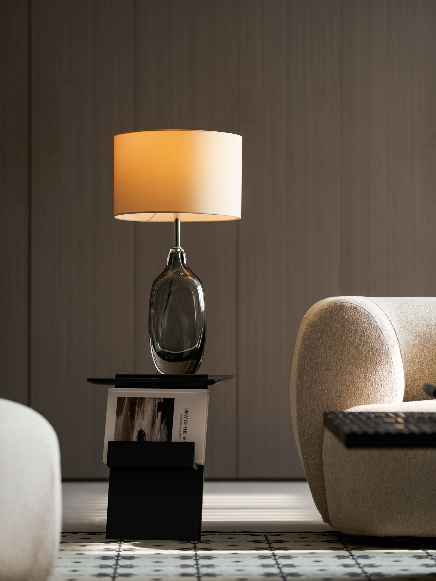 Glazed Crystal Table Lamp-Neutral Decor