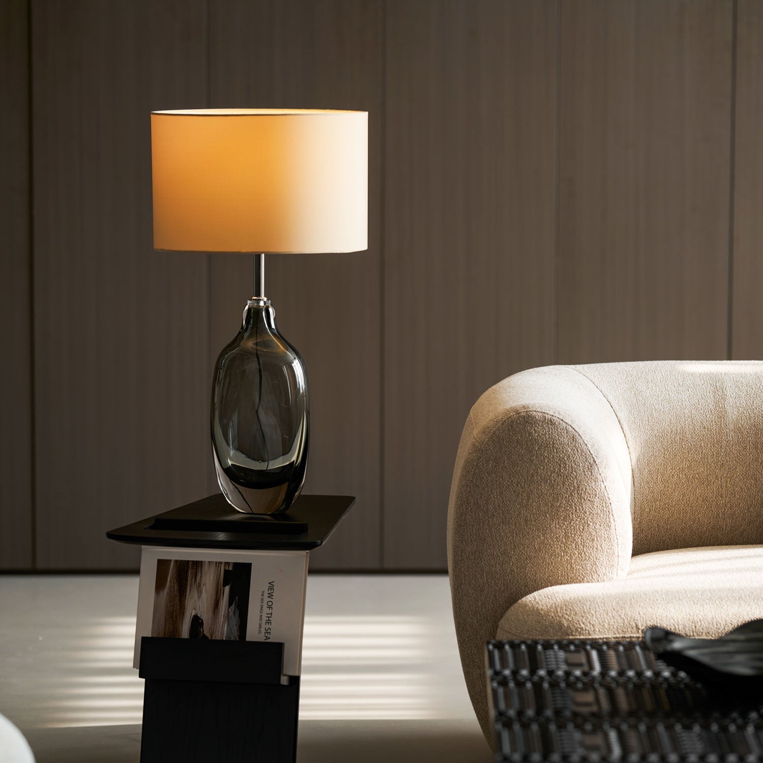 Glazed Crystal Table Lamp-Neutral Decor