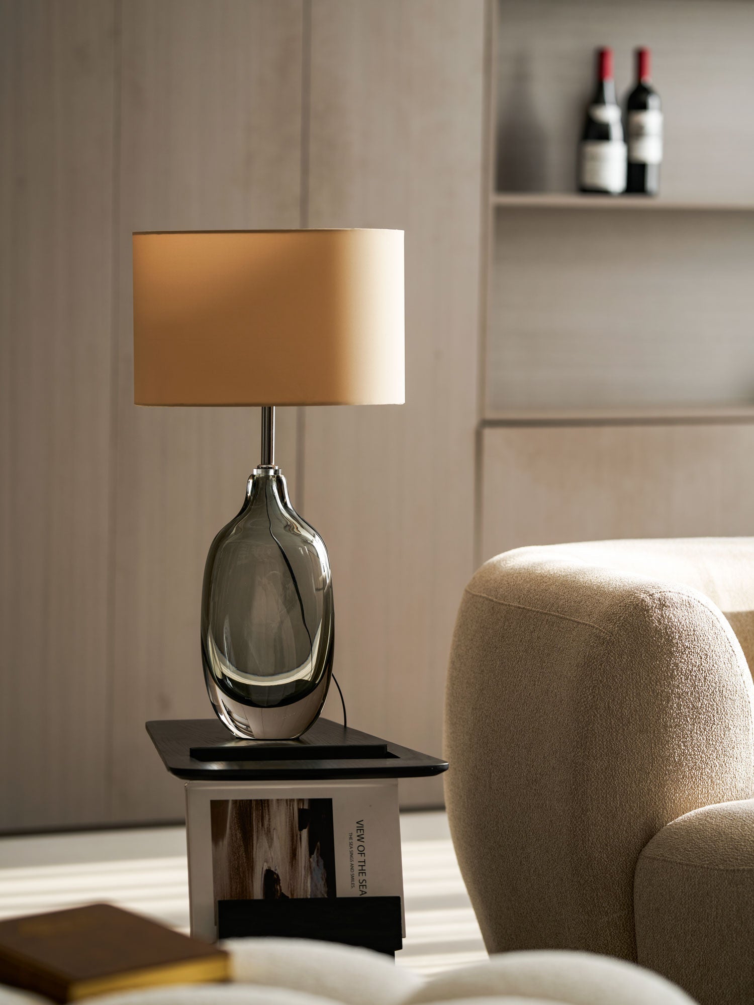 Glazed Crystal Table Lamp-Neutral Decor