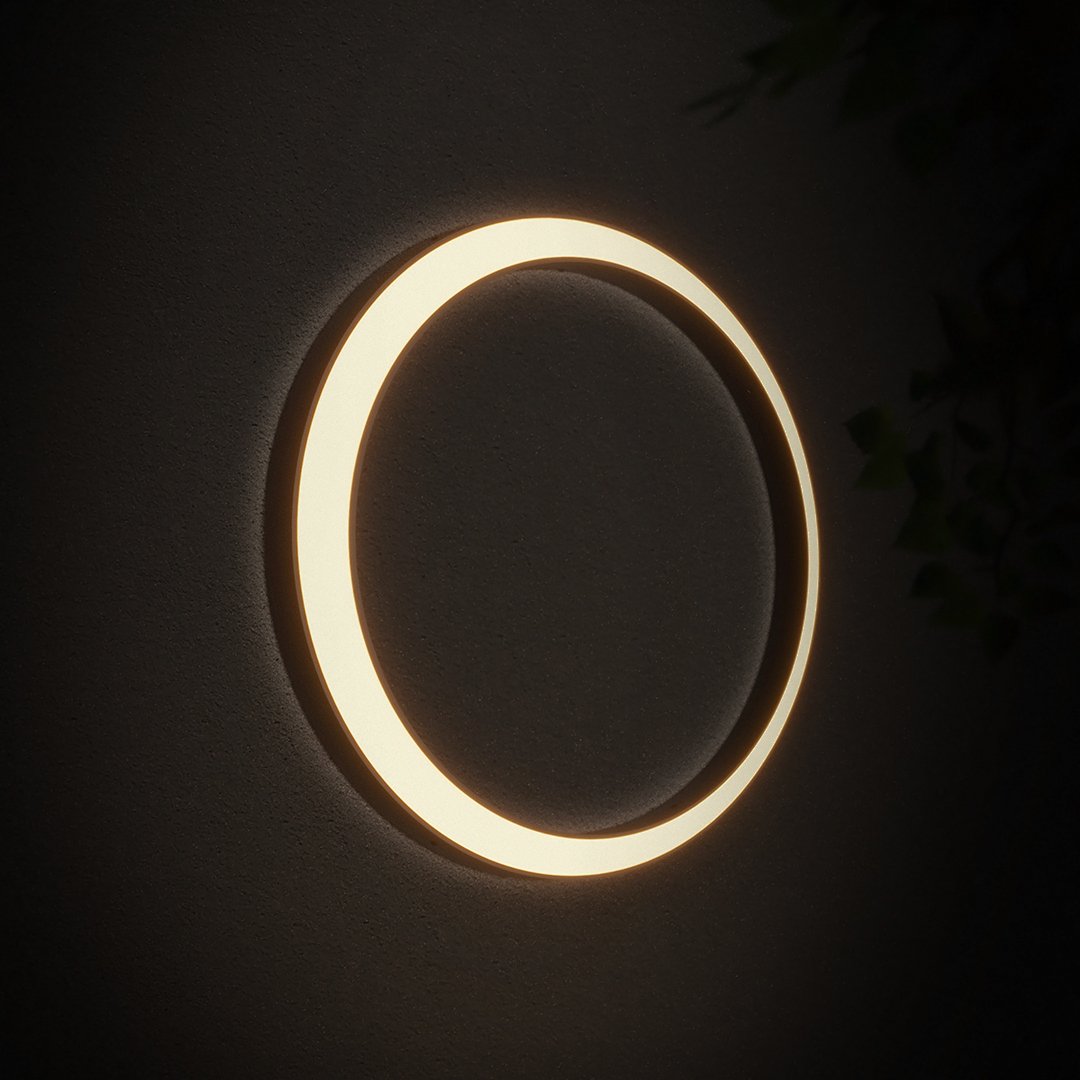 Oron Circular Moon Modern Steel Outdoor Wall Lights