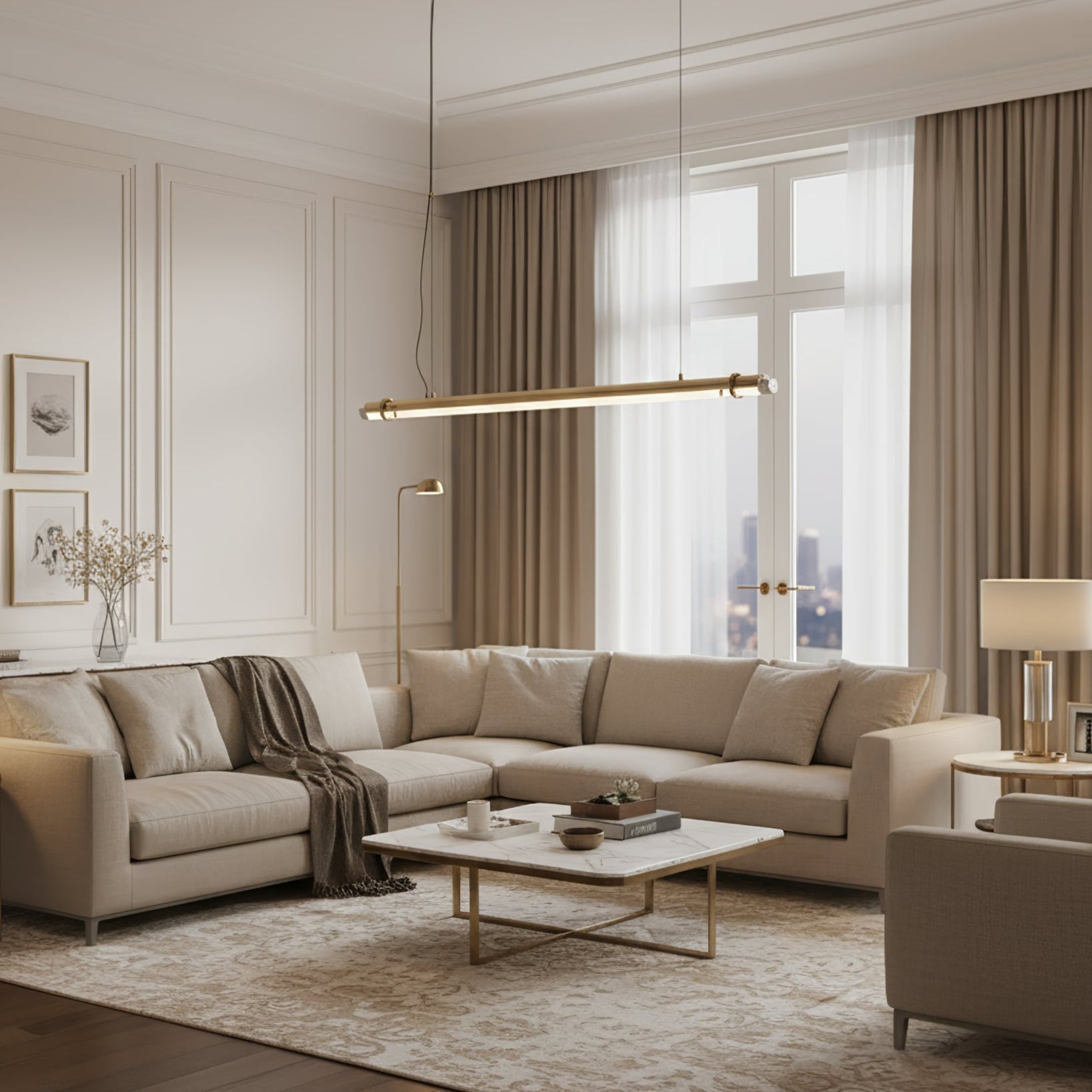 Gleam Bar Linear Pendant Lamp-Neutral Decor