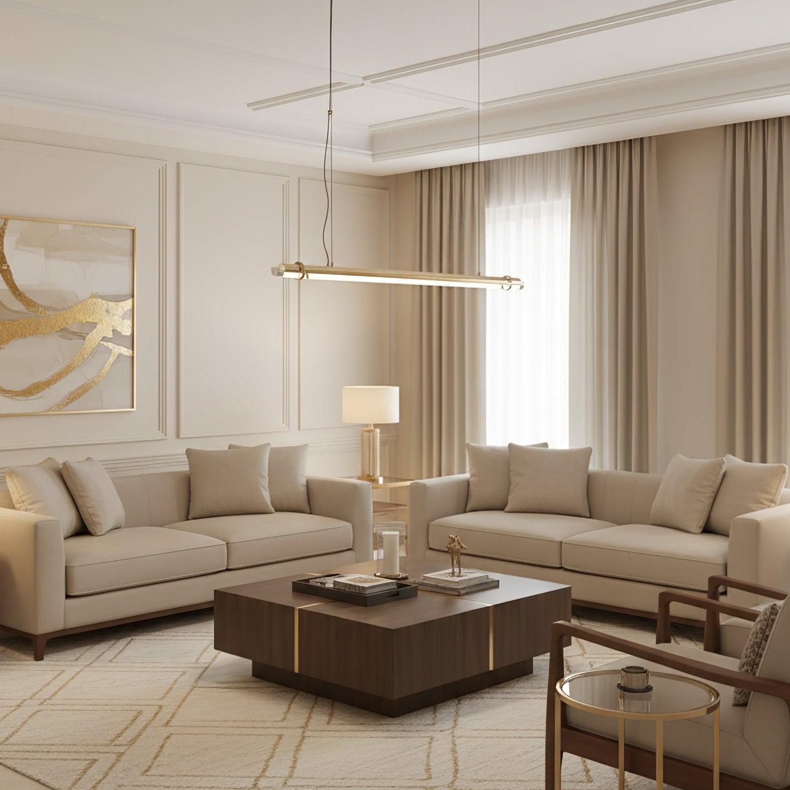 Gleam Bar Linear Pendant Lamp-Neutral Decor