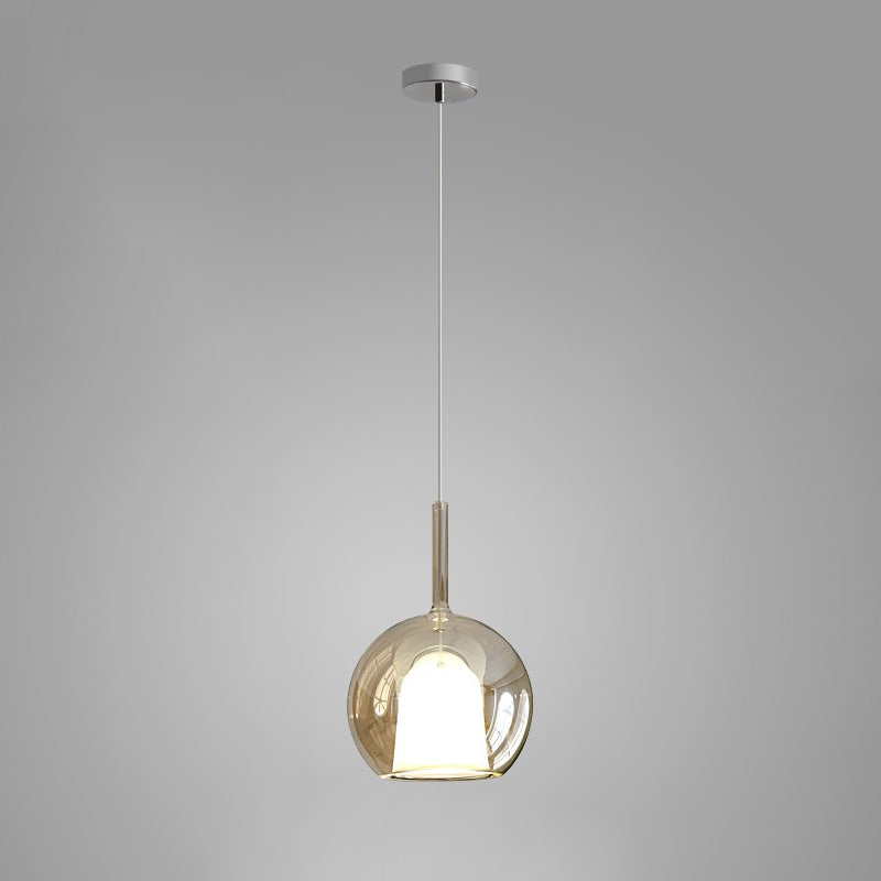 Lustra Pendant Lamp Smoked Glass Round-Neutral Decor