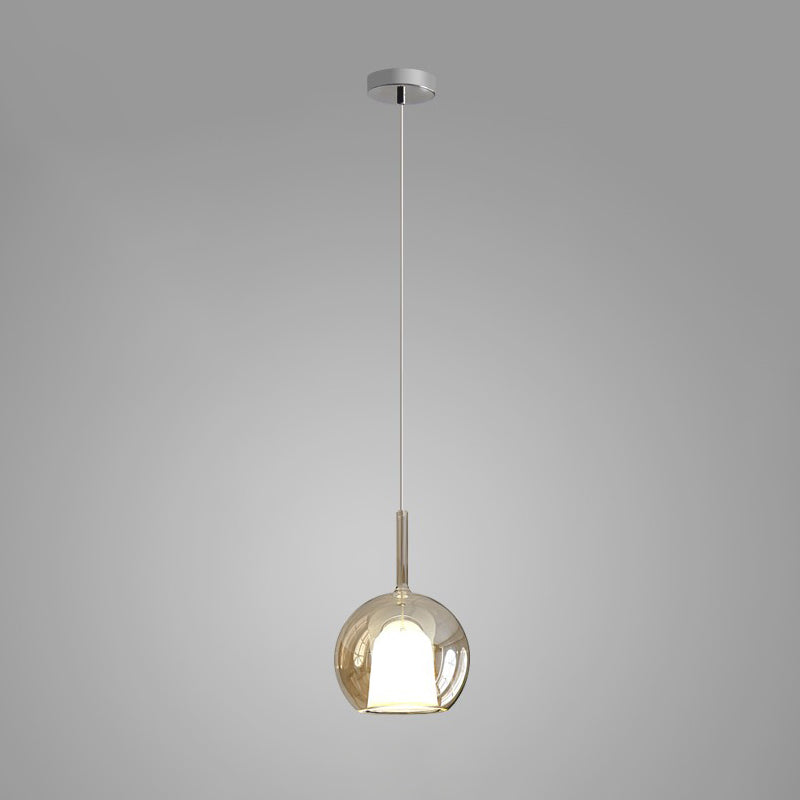 Lustra Pendant Lamp Smoked Glass Round-Neutral Decor