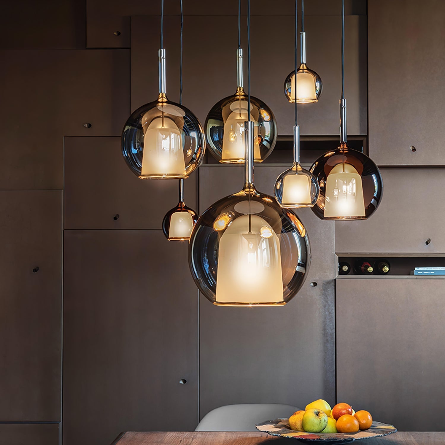 Lustra Pendant Lamp Smoked Glass Round-Neutral Decor