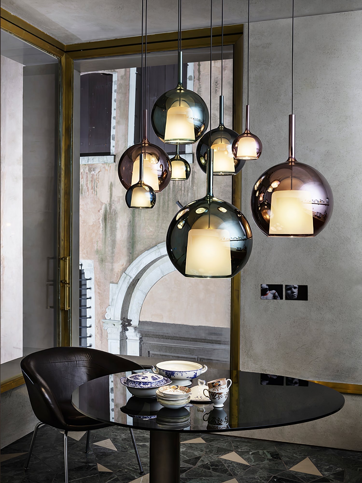 Lustra Pendant Lamp Smoked Glass Round-Neutral Decor