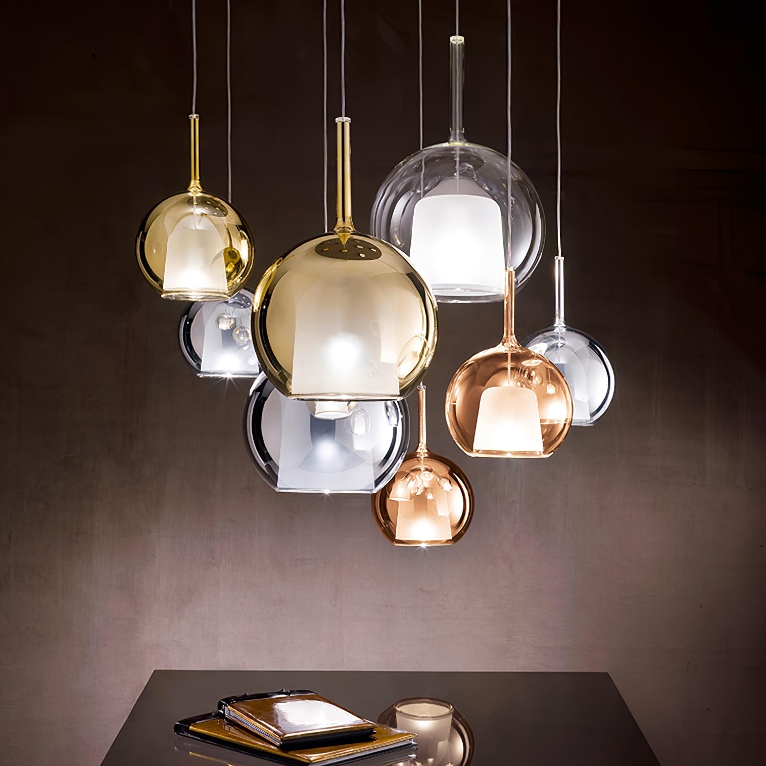Lustra Pendant Lamp Smoked Glass Round-Neutral Decor